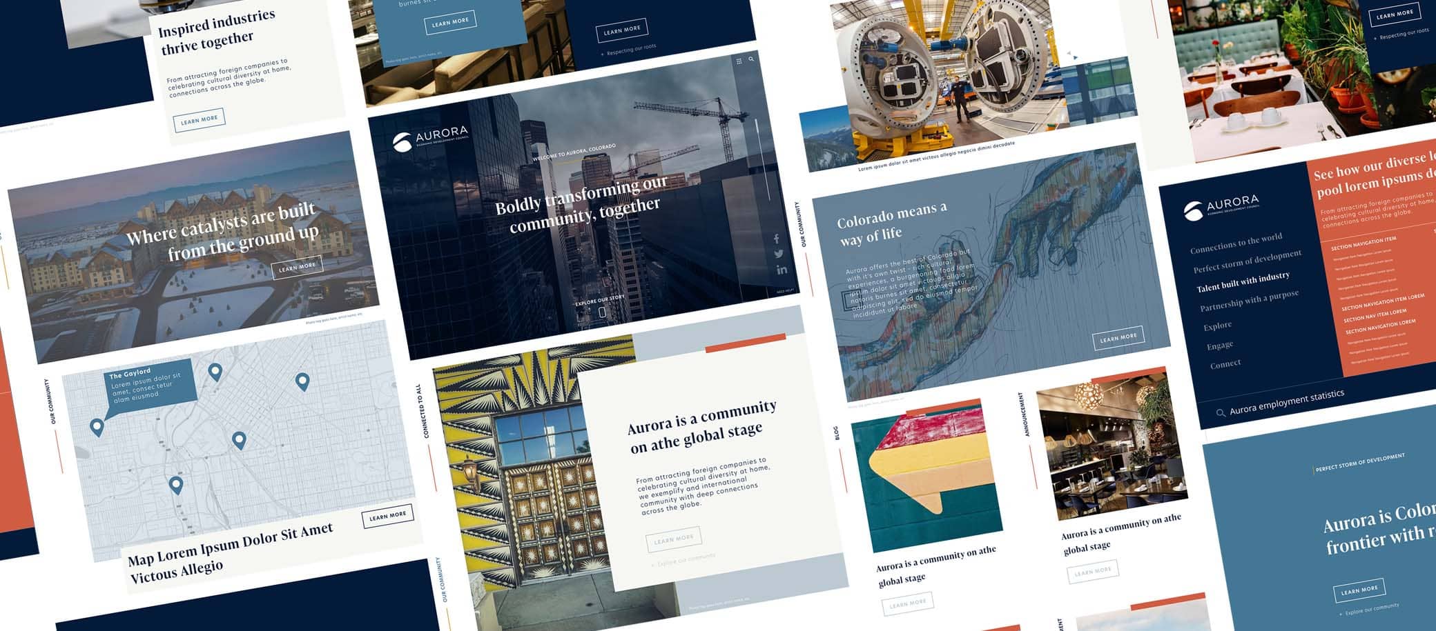 Custom WordPress Website Redesign by FIREANT STUDIO for Aurora Economic Development Council