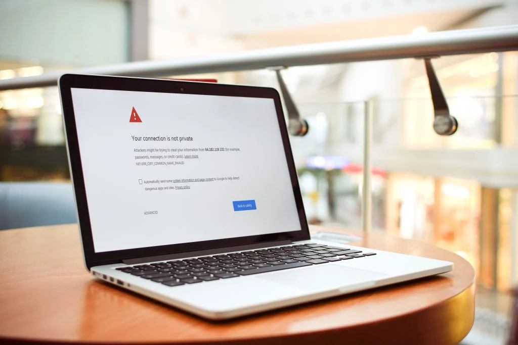 Laptop on desk, with 