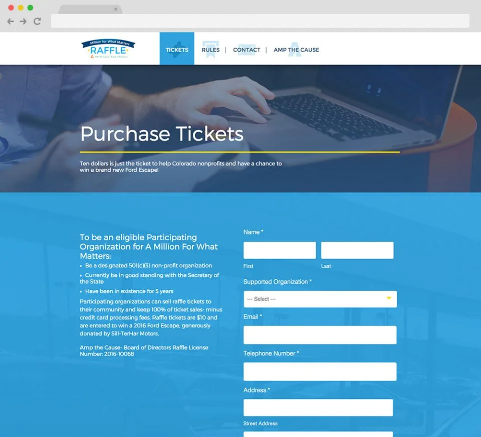 A Million for What Matters website donation form.