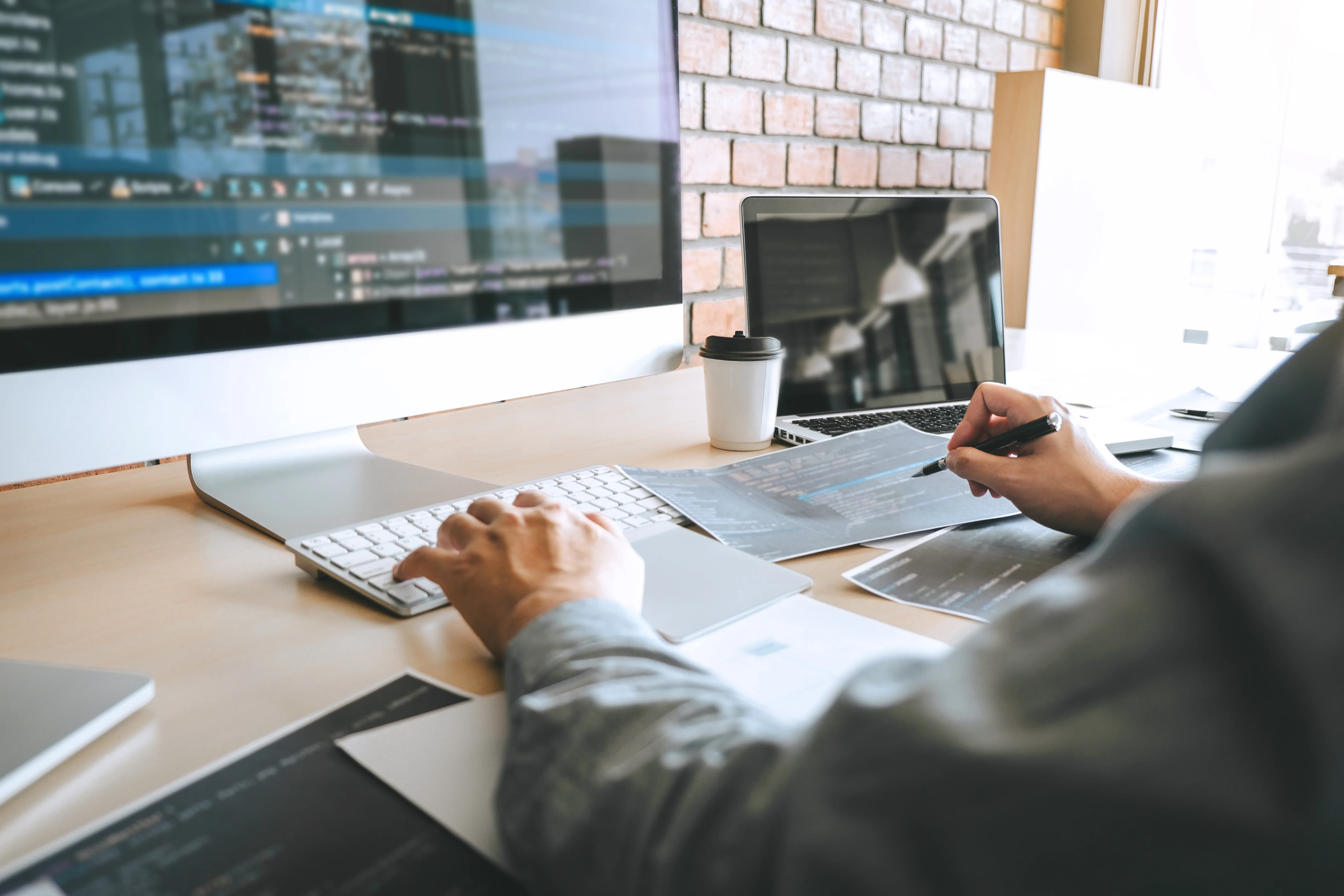 Person typing on computer