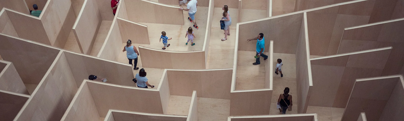 Image of people navigating a maze