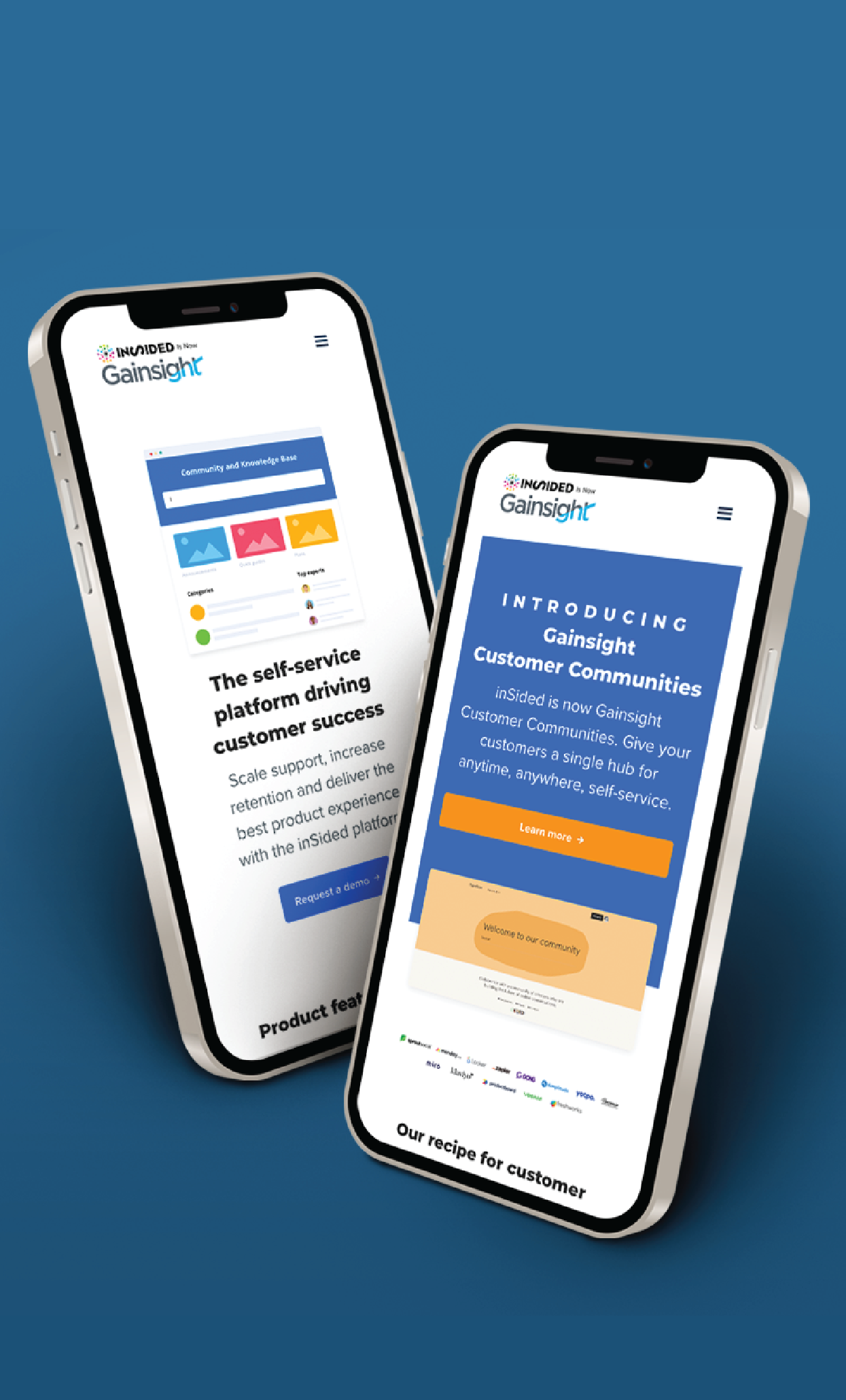 screenshot of responsive website displayed in mobile phone