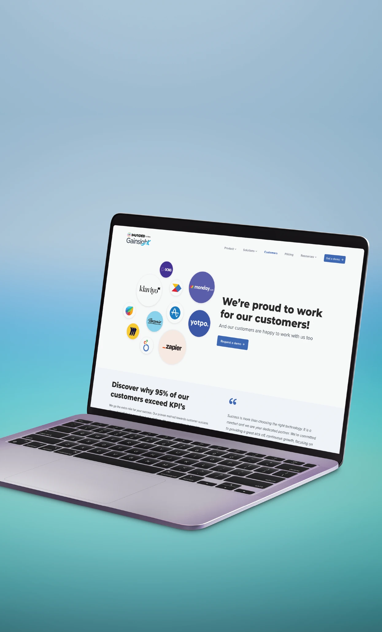 mockup of Inside's WordPress website displaying on a laptop computer