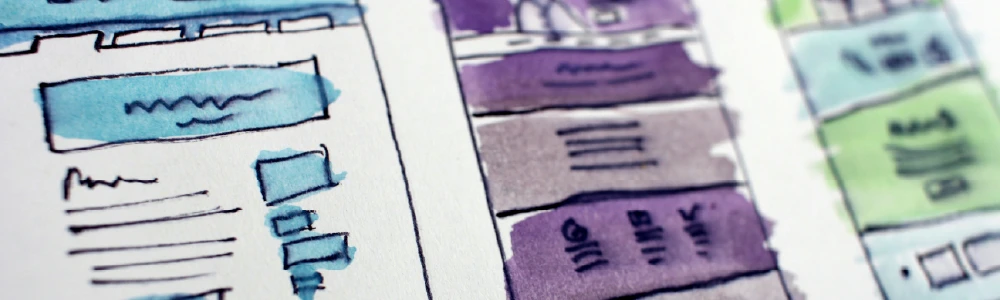 Website sketch / paper mockup and wireframes for WordPress site