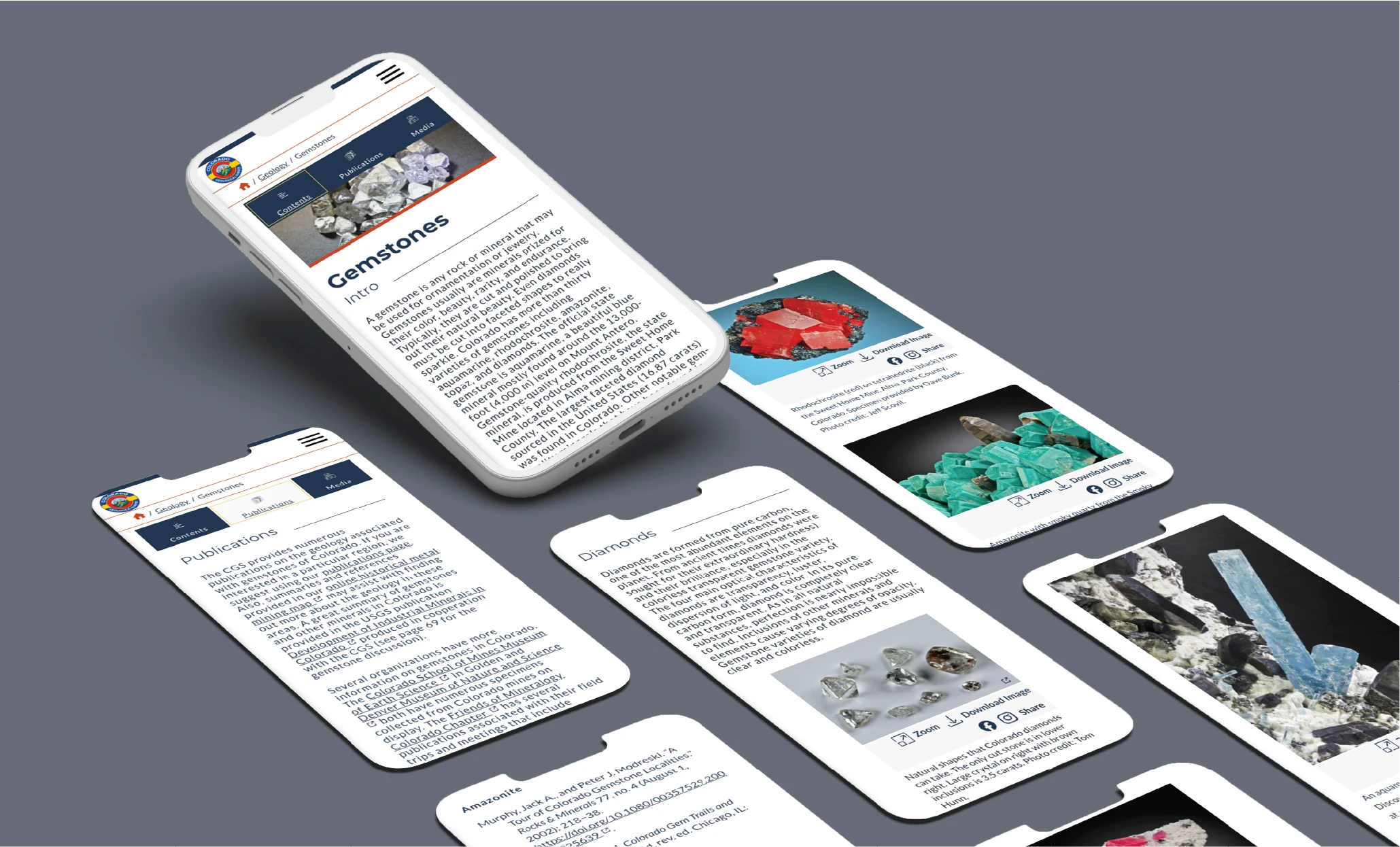 CO Geological Survey mobile publication screens