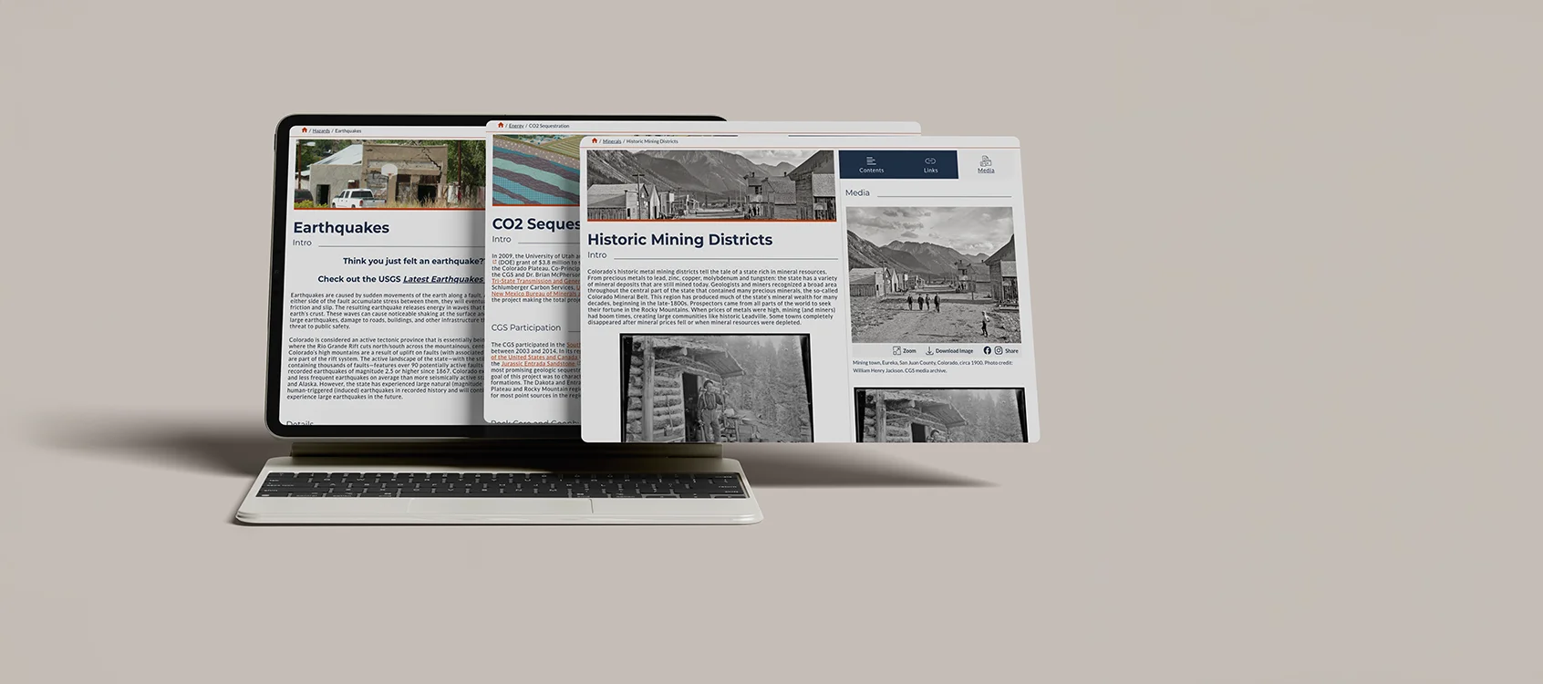 Geological Survey publication 3 page spread on desktop