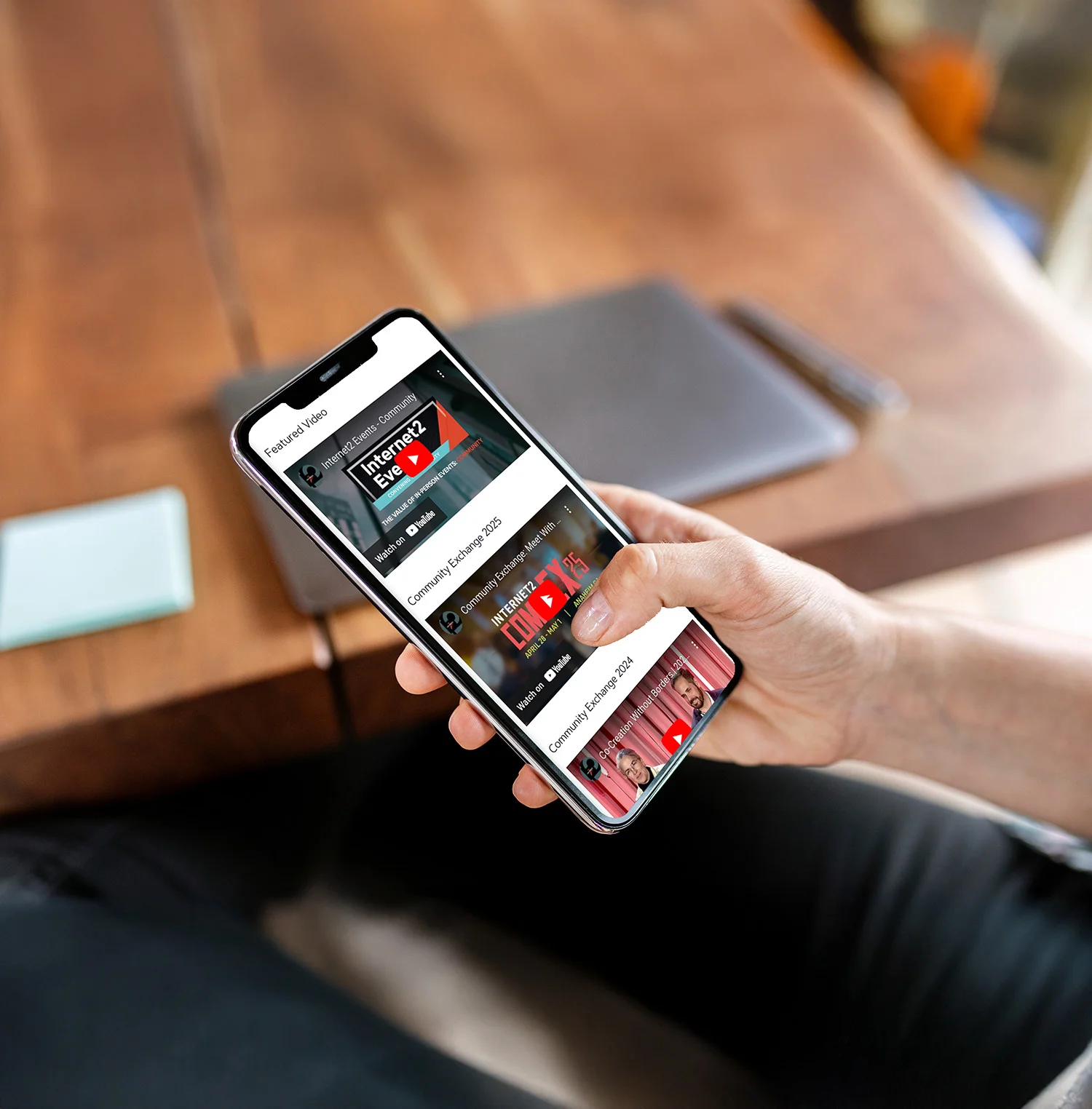 Internet2's WordPress website on mobile device