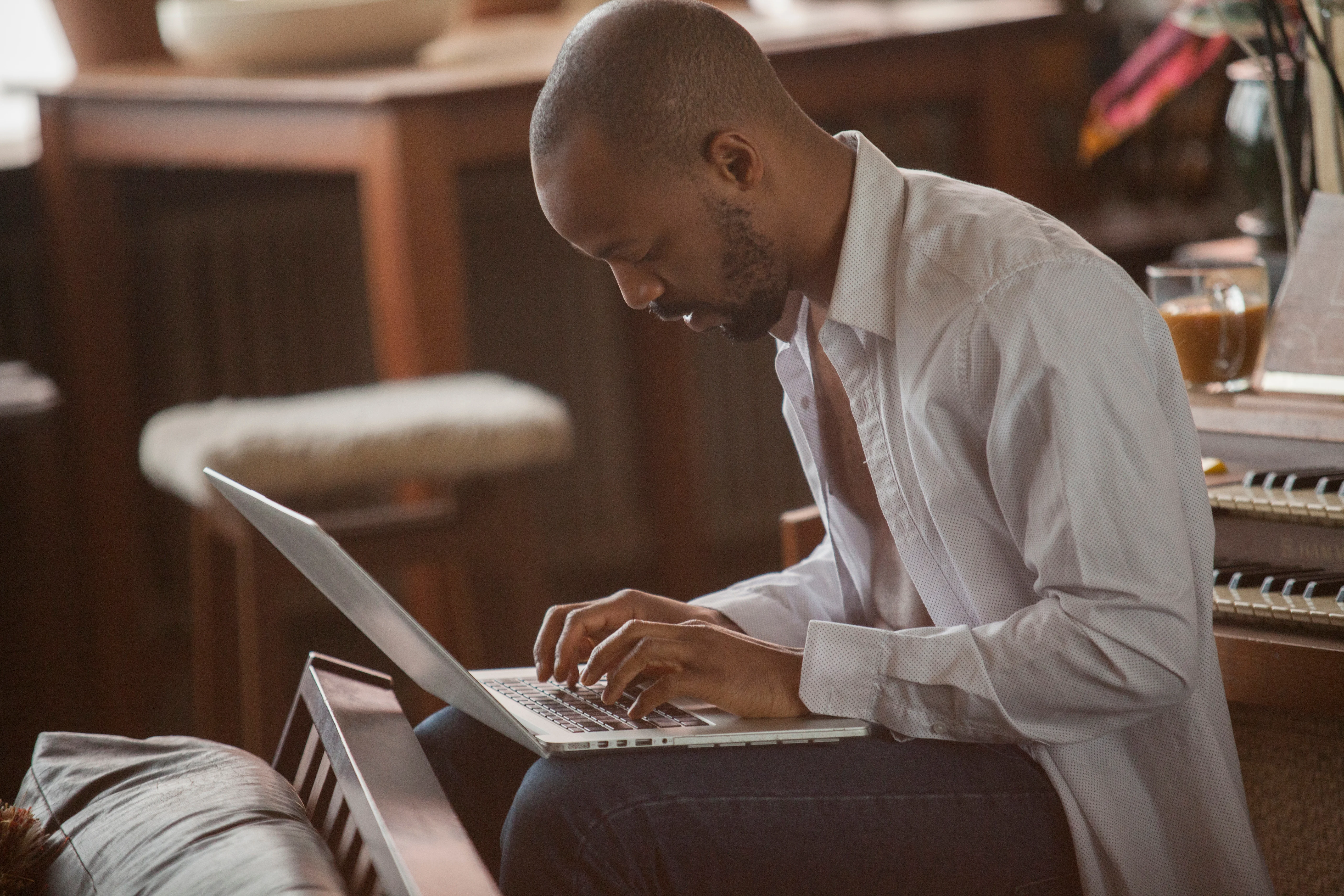 Man using laptop