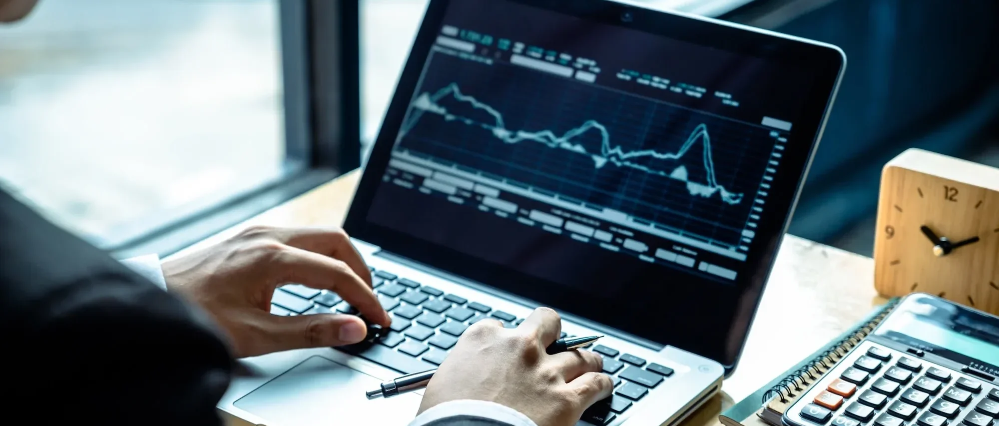 Analytics on laptop screen