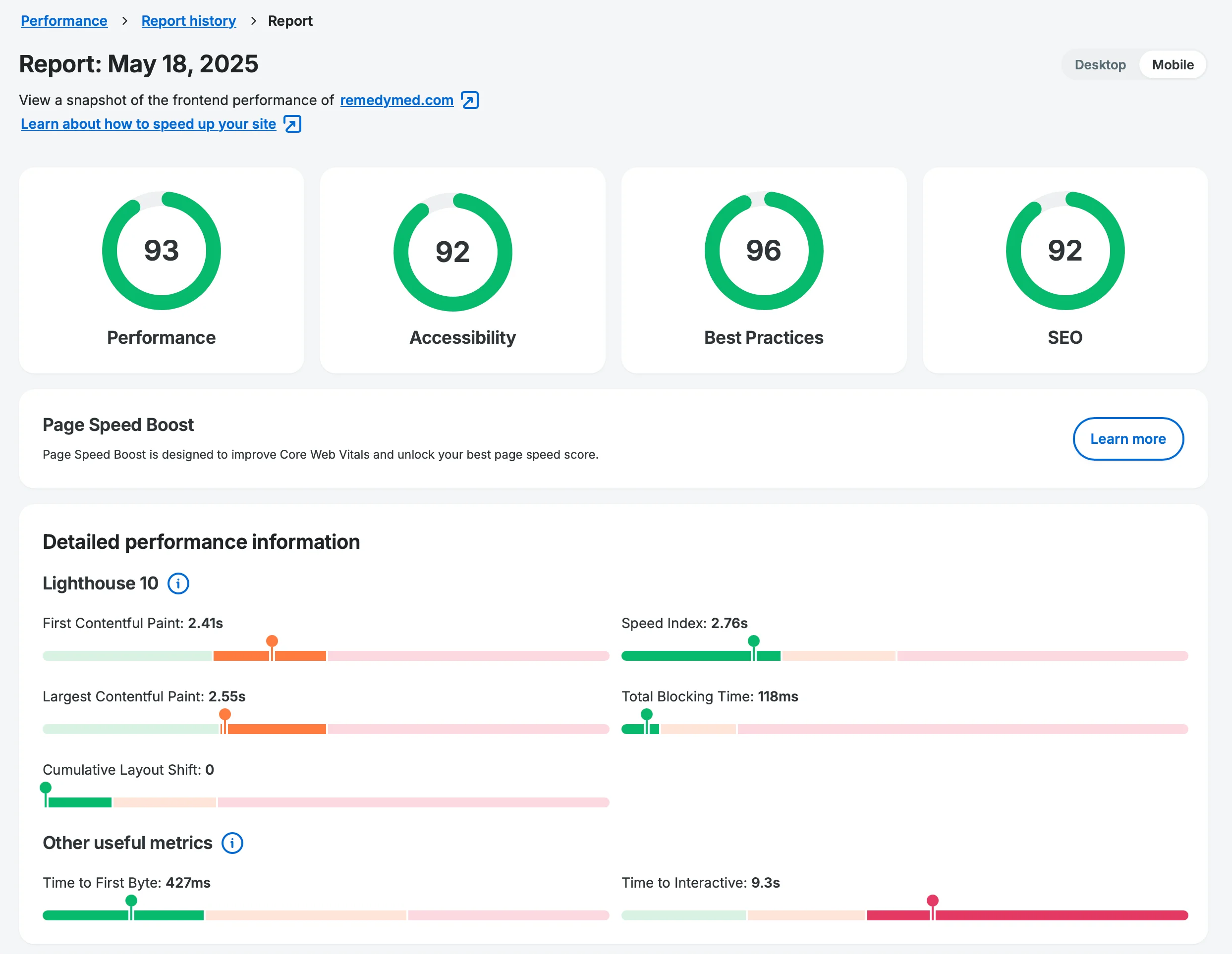 FIREANT's ongoing website accessibility and performance monitoring dashboard