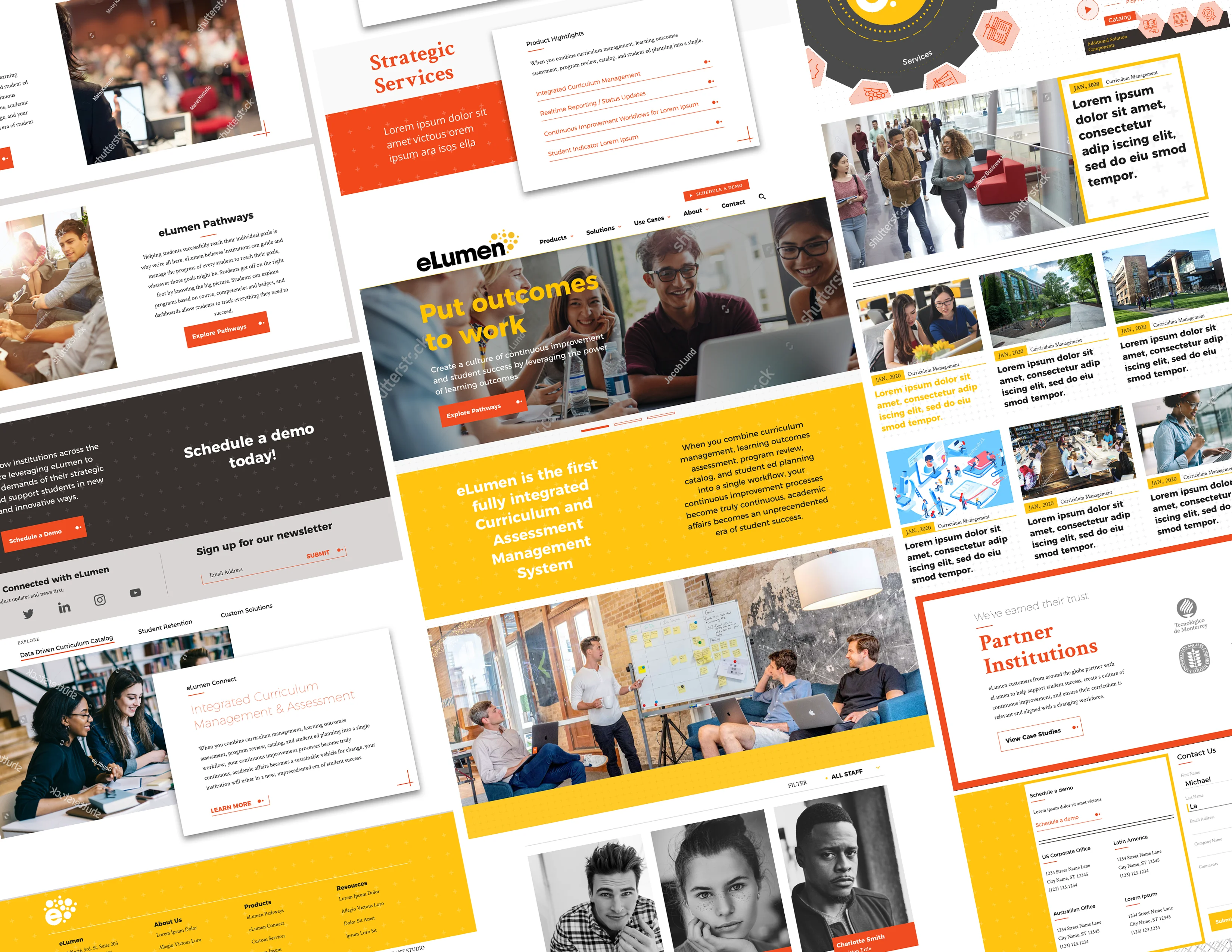 screenshots from an e-learning application created by FIREANT STUDIO for eLumen