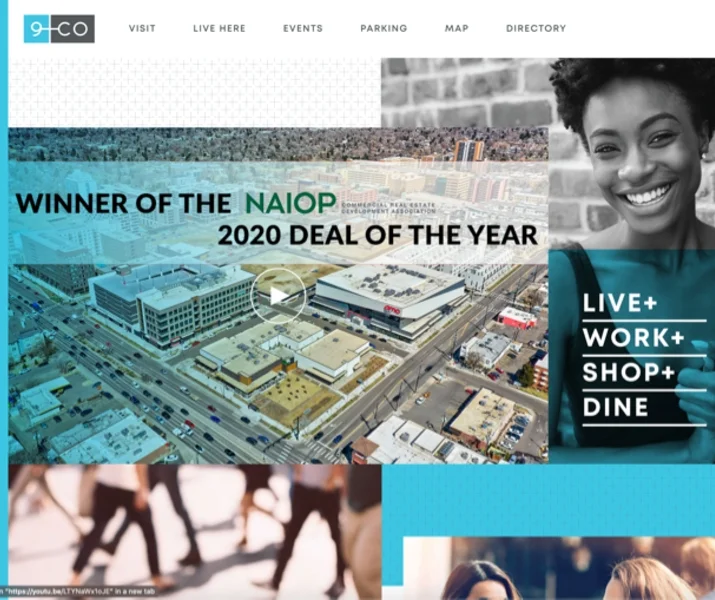 9th & CO website homepage mockup.